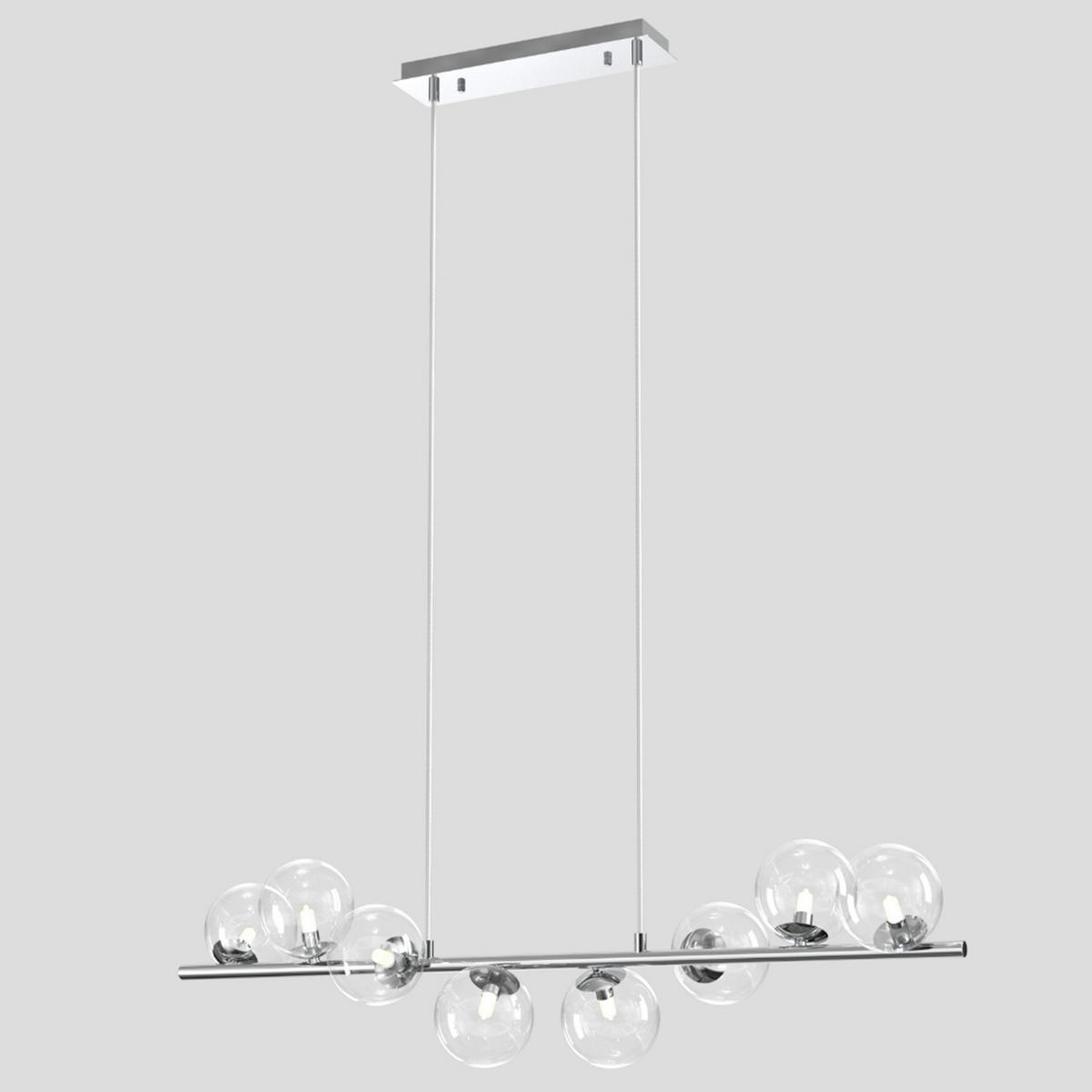 PENDELLEUCHTE 105/27/150 cm  - Chromfarben, Design, Glas/Metall (105/27/150cm)