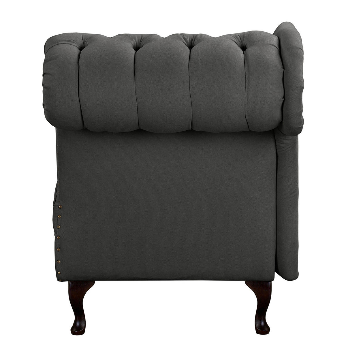 RÉCAMIERE Pako in Mikrofaser Dunkelgrau  - Dunkelgrau/Braun, Design, Holz/Textil (185/93/75cm) - Livetastic