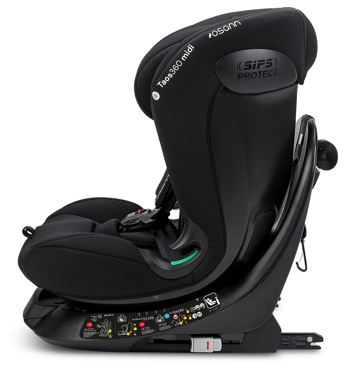REBOARDER-KINDERSITZ Taos 360 midi  - Schwarz, Basics, Kunststoff (44/59,5/55cm) - Osann