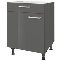 KOCHFELDUMBAUSCHRANK 60/87/56 cm  in Schieferfarben  - Schieferfarben/Edelstahlfarben, MODERN, Holzwerkstoff/Metall (60/87/56cm) - Nobilia