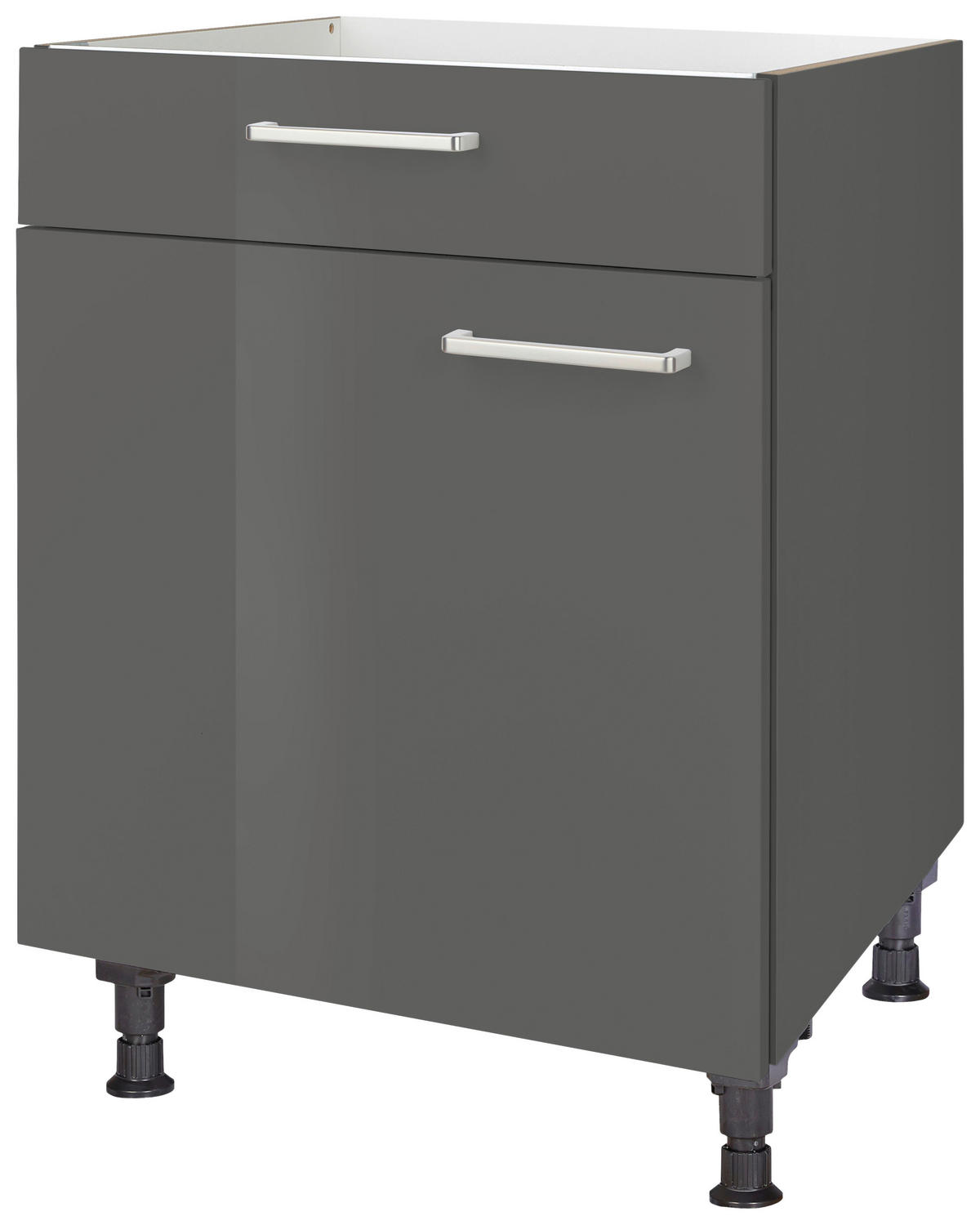 KOCHFELDUMBAUSCHRANK 60/87/56 cm  in Schieferfarben  - Schieferfarben/Edelstahlfarben, MODERN, Holzwerkstoff/Metall (60/87/56cm) - Nobilia