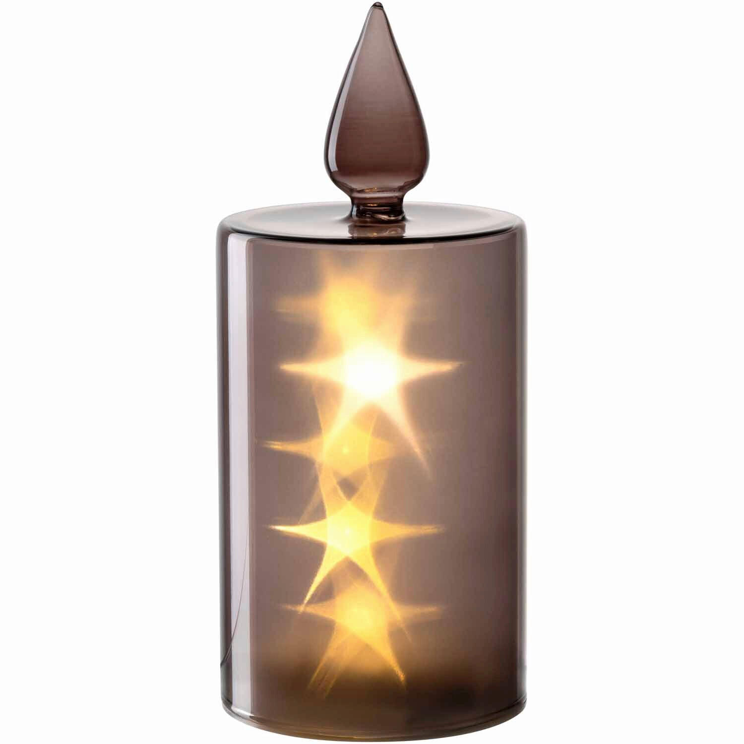 LED-KERZE - Grau, LIFESTYLE, Glas/Kunststoff (9,5/24/9,5cm) - Leonardo