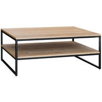 COUCHTISCH Eiche furniert rechteckig Schwarz, Eichefarben  - Eichefarben/Schwarz, Design, Holz/Holzwerkstoff (110/45/70cm) - MID.YOU