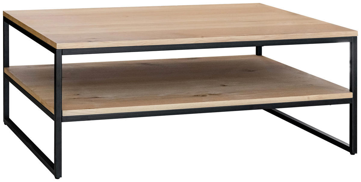 COUCHTISCH Eiche furniert rechteckig Schwarz, Eichefarben  - Eichefarben/Schwarz, Design, Holz/Holzwerkstoff (110/45/70cm) - MID.YOU