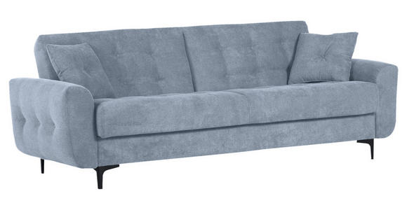 SCHLAFSOFA in Flachgewebe Hellblau  - Schwarz/Hellblau, KONVENTIONELL, Textil/Metall (230/84/95cm) - Xora