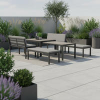 GARTENSET 5-teilig Webstoff Aluminium 5-teilig  - Anthrazit/Hellgrau, MODERN, Kunststoff/Textil - Ambia Garden