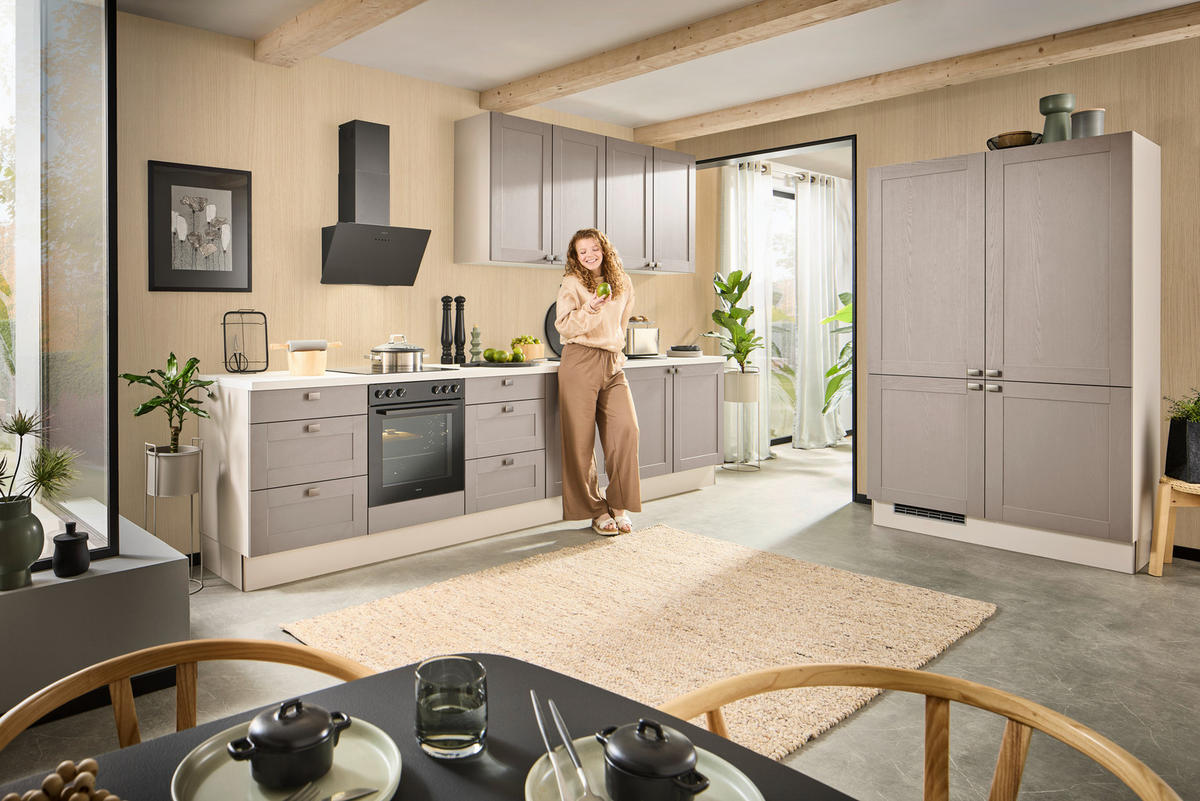 ECKKÜCHE XO50 360/120 cm  in Grau, Kaschmir  - Kaschmir/Creme, Design, Holzwerkstoff/Metall (360/120cm) - Xora