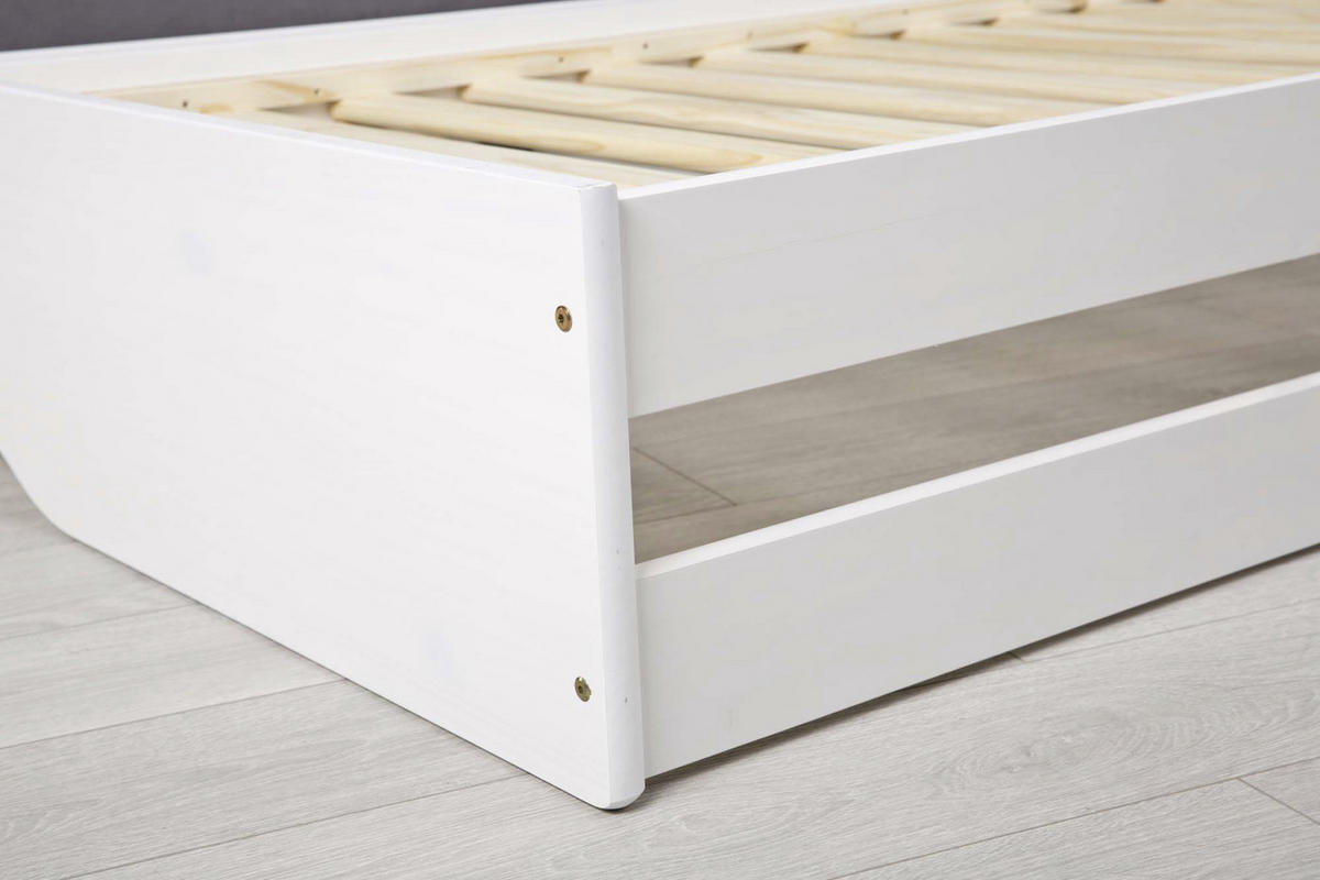 AUSZIEHBETT 90/200 cm Weiss  - Weiss/Naturfarben, Konventionell, Holz (90/200cm) - MID.YOU