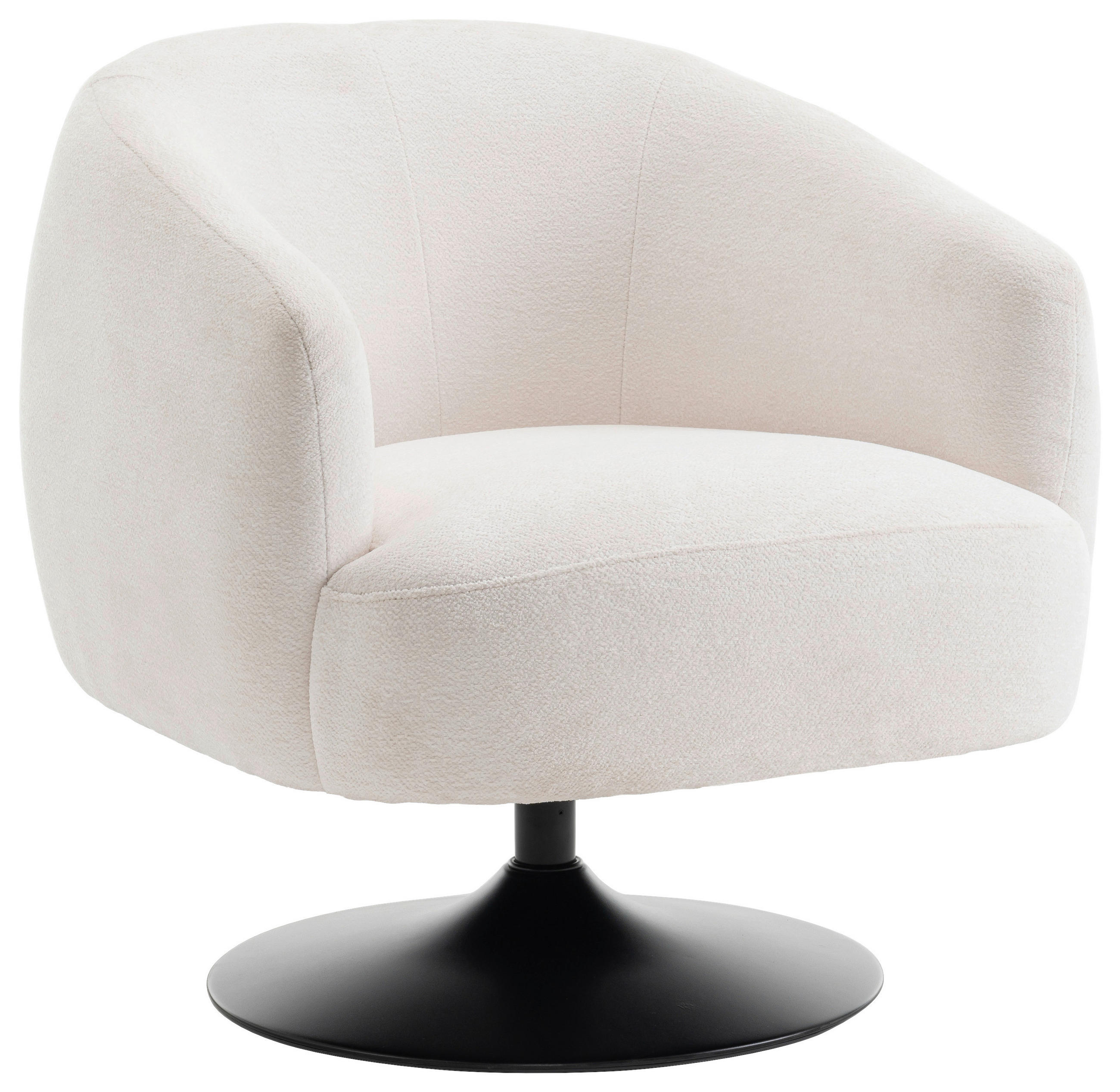 SESSEL Chenille Creme    - Creme/Schwarz, Design, Textil/Metall (78/76/83cm) - Carryhome