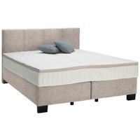 BOXSPRINGBETT 200/200 cm  in Beige  - Beige/Schwarz, Design, Kunststoff/Textil (200/200cm) - Hom`in
