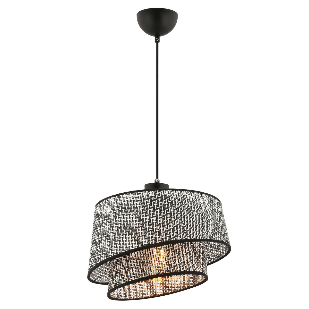 ZÁVĚSNÉ SVÍTIDLO, 32/65 cm  - šedá, Design, kov/textil (32/65cm) - P & B
