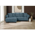 ECKSOFA  in Plüsch Petrol  190/288 cm  - Dunkelbraun/Petrol, KONVENTIONELL, Holz/Textil (190/288cm) - Carryhome
