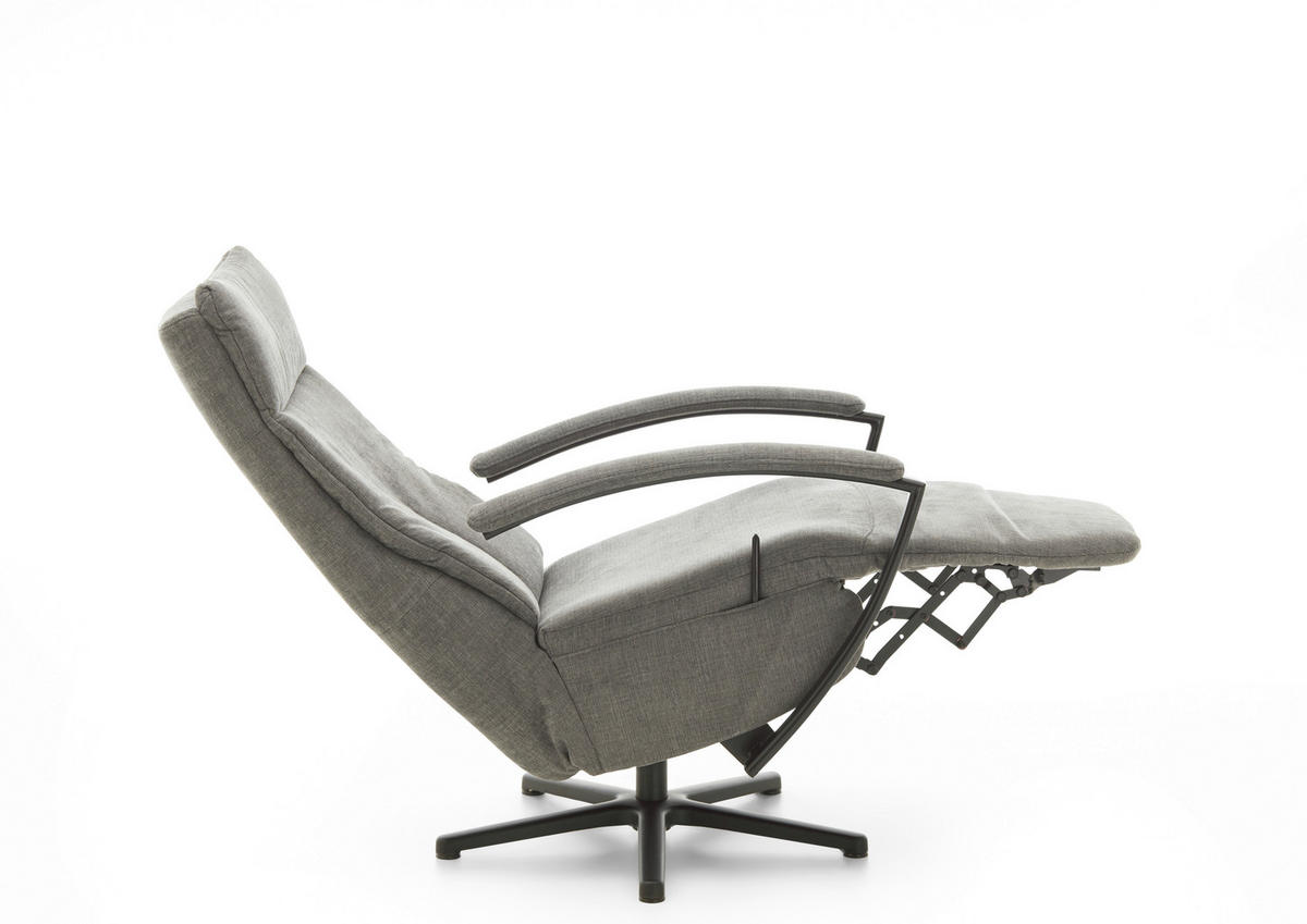 RELAXSESSEL in Textil Grau  - Schwarz/Grau, Design, Textil/Metall (76/110/83cm) - Beldomo Speed