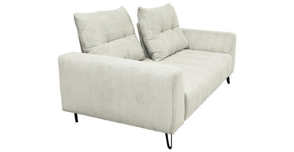 BIGSOFA  in Cord Naturfarben  - Schwarz/Naturfarben, KONVENTIONELL, Textil/Metall (246/100/116cm) - Carryhome