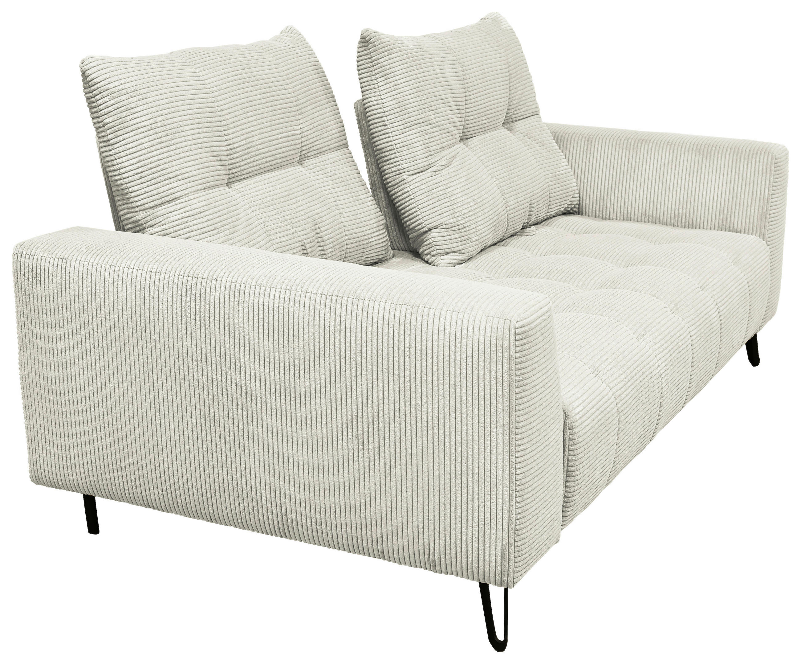 BIGSOFA Cord Naturfarben  - Schwarz/Naturfarben, KONVENTIONELL, Textil/Metall (246/100/116cm) - Carryhome