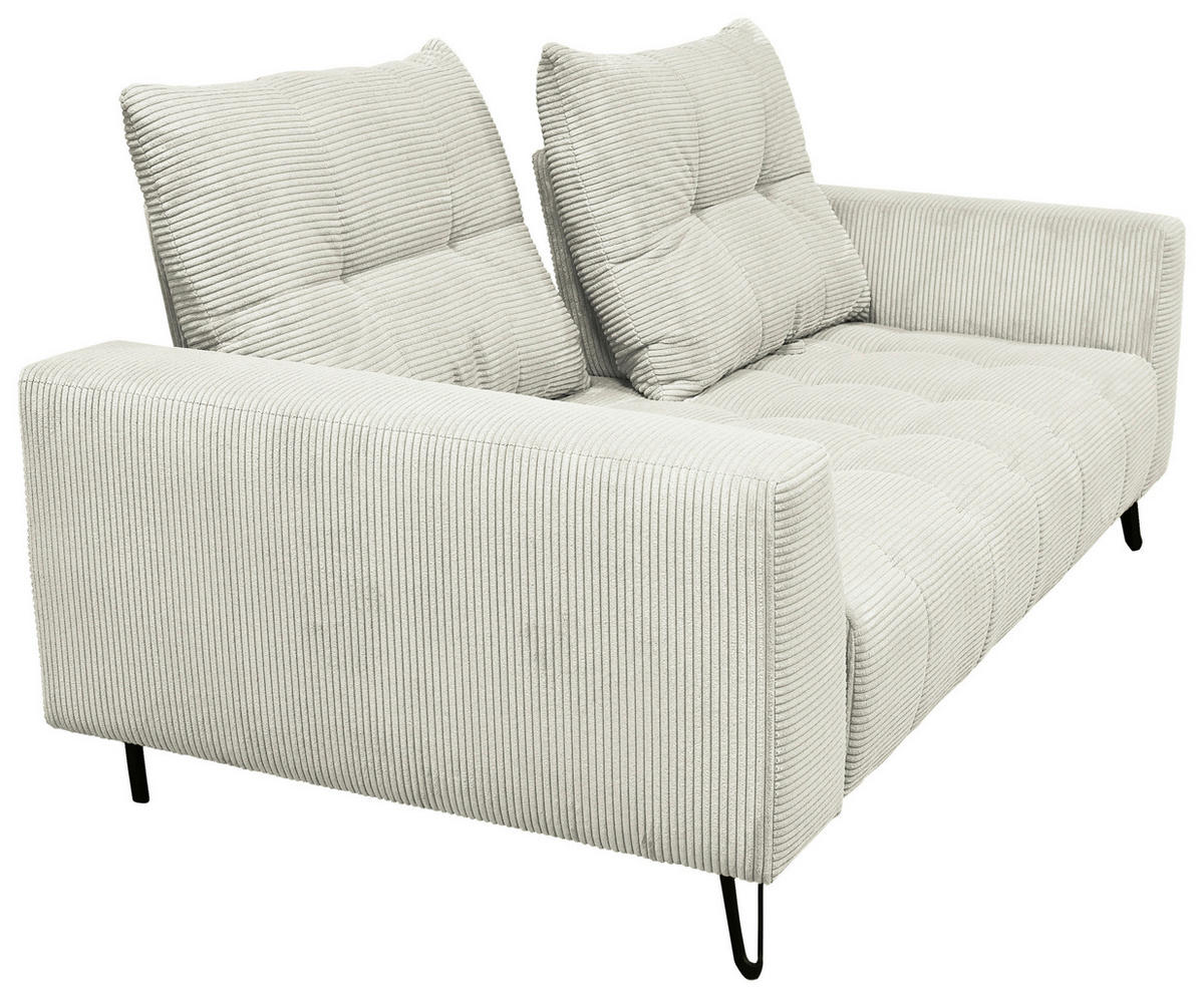 BIGSOFA Cord Naturfarben  - Schwarz/Naturfarben, KONVENTIONELL, Textil/Metall (246/100/116cm) - Carryhome