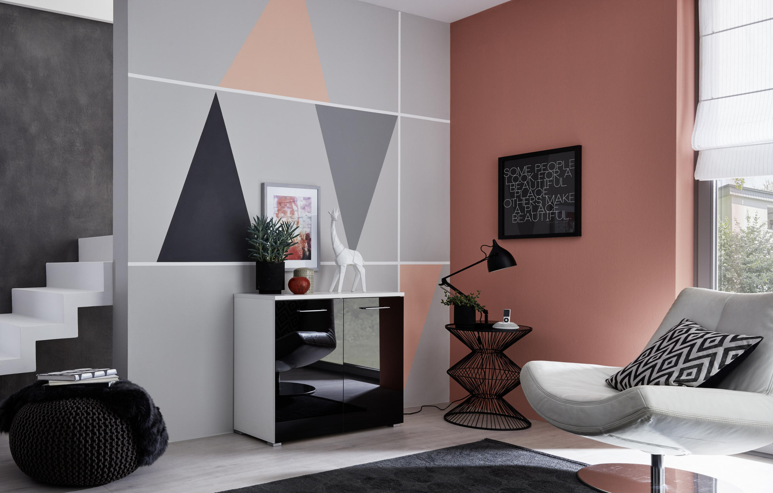 KOMMODE in 97/82/40 cm - Anthrazit/Alufarben, MODERN, Glas/Holzwerkstoff (97/82/40cm) - Germania
