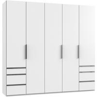 DREHTÜRENSCHRANK in Weiss  - Chromfarben/Weiss, Modern, Holzwerkstoff (250/236/58cm) - MID.YOU