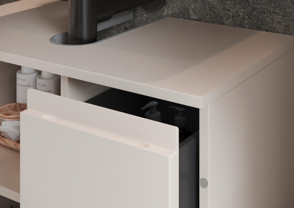 WASCHBECKENUNTERSCHRANK 60/56/34 cm  - Kaschmir/Schwarz, MODERN, Holzwerkstoff/Metall (60/56/34cm) - Germania