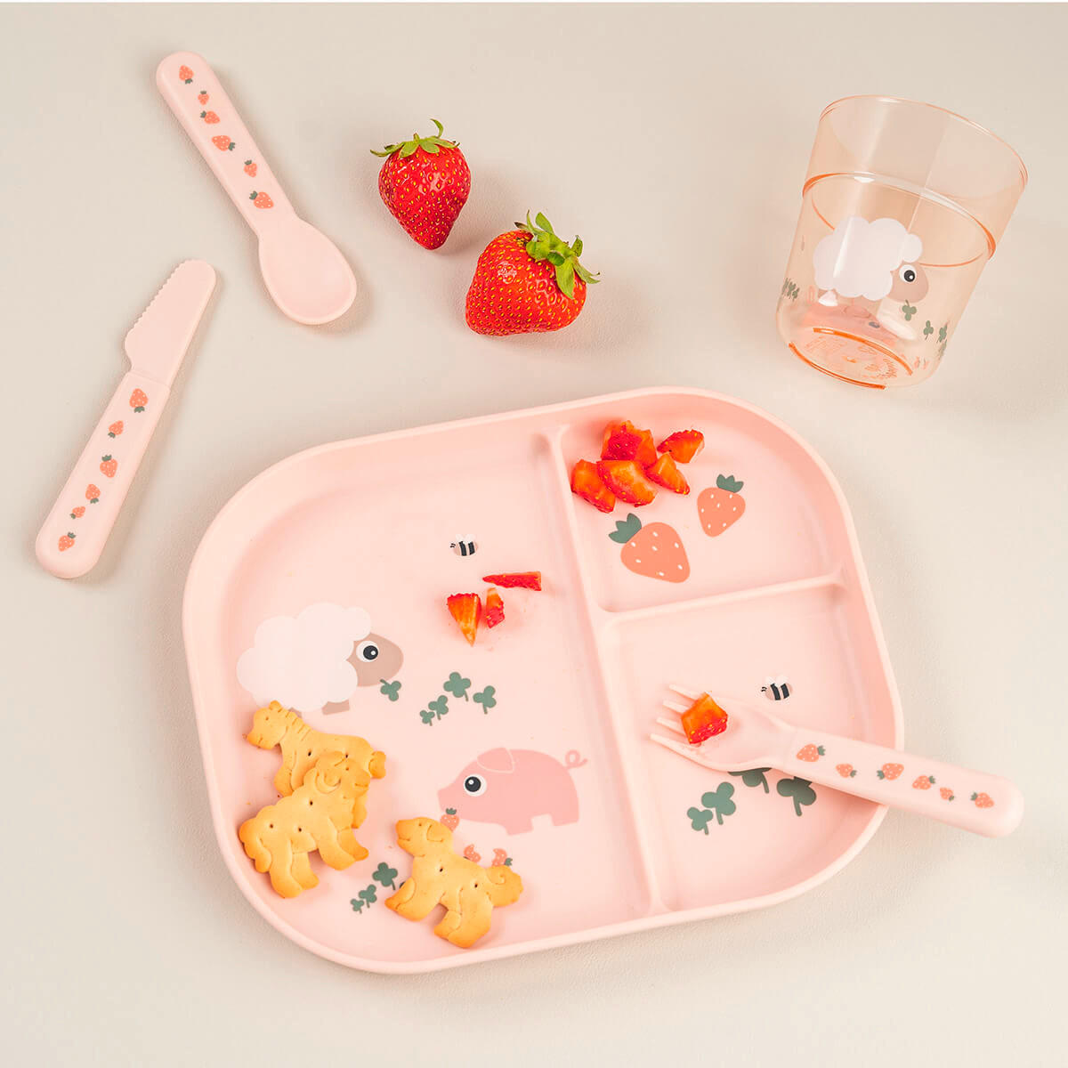 KINDERGLAS 180 ml  - Hellrosa/Transparent, Basics, Kunststoff (7,3/7,3/8cm)