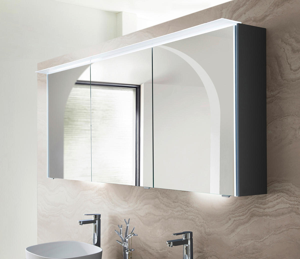 SPIEGELSCHRANK 180/71,1/15 cm  - Chromfarben/Klar, Design, Glas/Holzwerkstoff (180/71,1/15cm) - Leonardo Living