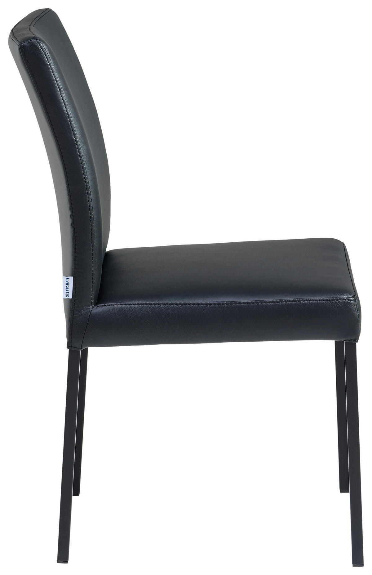 STUHL Echtleder Schwarz  - Schwarz, MODERN, Leder/Metall (45,5/86/57,5cm) - Livetastic