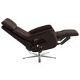 RELAXSESSEL in Leder Dunkelbraun  - Edelstahlfarben/Dunkelbraun, Design, Leder/Metall (70/124/85cm) - Cantus
