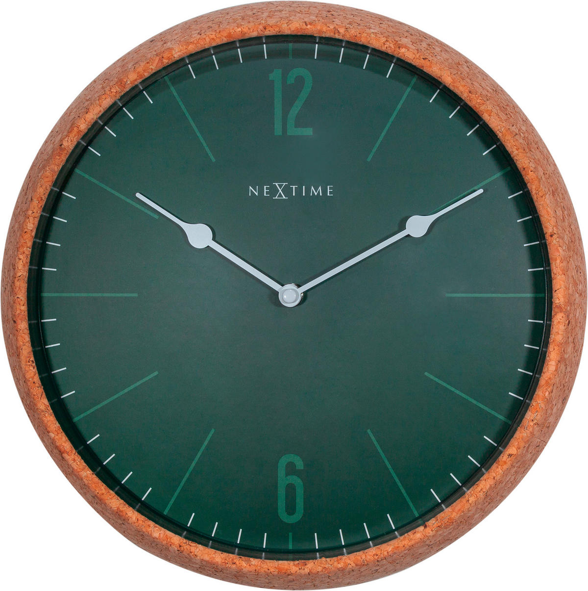 WANDUHR Braun, Dunkelgrün 30/30/8 cm  - Dunkelgrün/Braun, Basics, Glas/Holz (30/30/8cm)