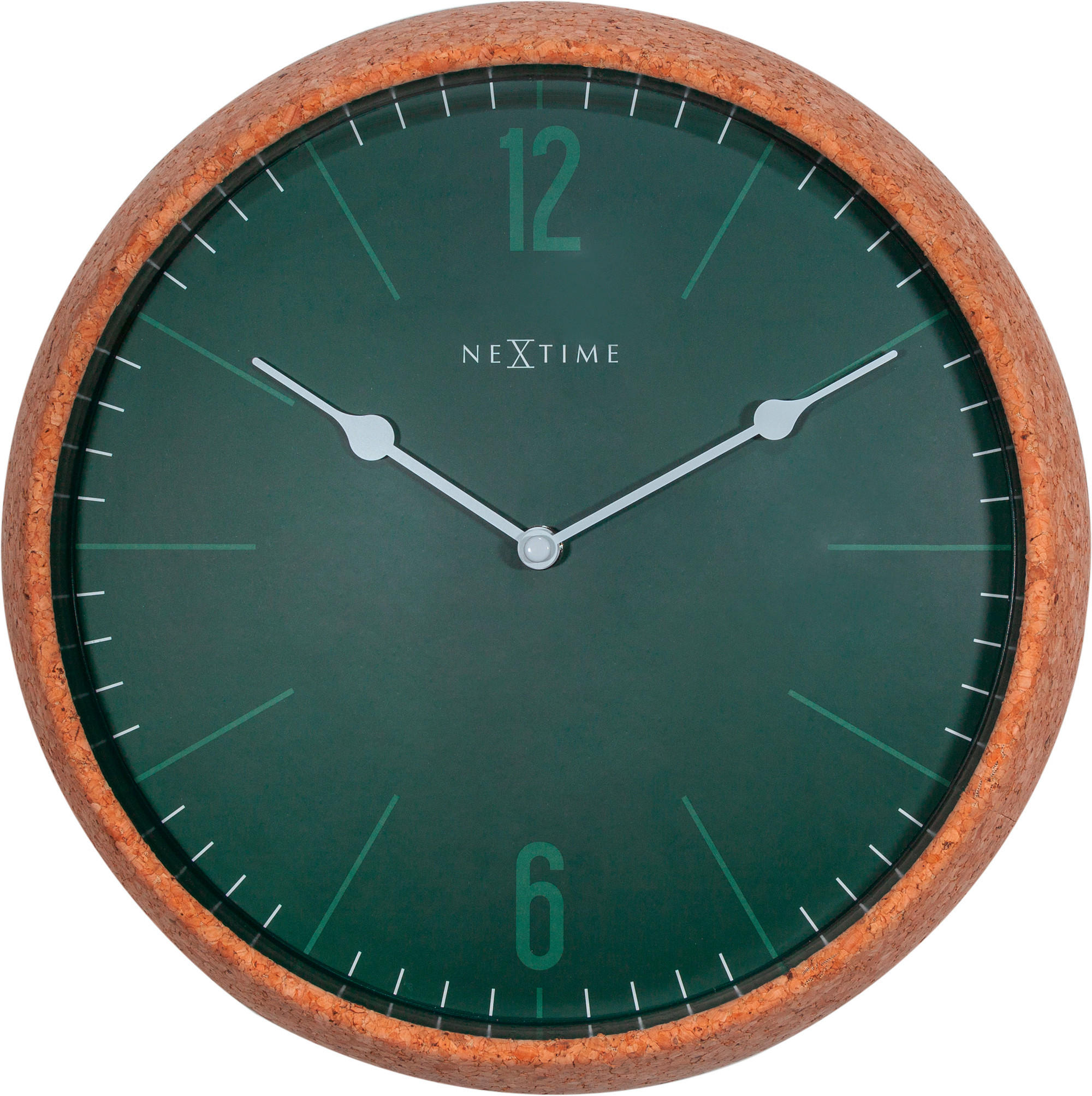 Nextime Wanduhr Braun, Dunkelgrün 30x30x8 cm