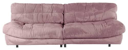 BIG SOFFA i plysch rosa  - svart/rosa, Klassisk, textil/plast (262/70/115cm) - MID.YOU