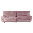 BIGSOFA Plüsch Rosa  - Schwarz/Rosa, KONVENTIONELL, Kunststoff/Textil (262/70/115cm) - Carryhome