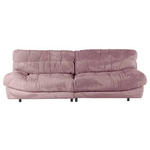 BIGSOFA in Plüsch Rosa  - Schwarz/Rosa, KONVENTIONELL, Kunststoff/Textil (262/70/115cm) - Carryhome