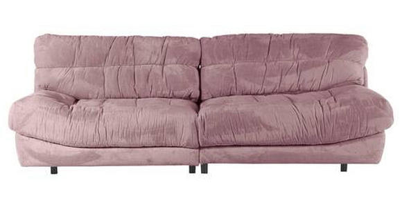 BIGSOFA Plüsch Rosa  - Schwarz/Rosa, KONVENTIONELL, Kunststoff/Textil (262/70/115cm) - Carryhome