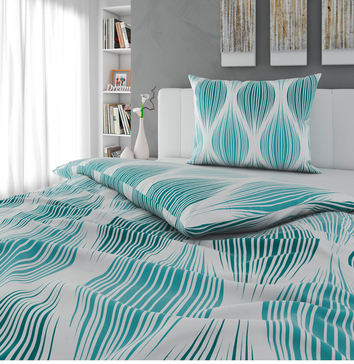 BETTWÄSCHE Satin 140/200 cm  - Blau, Textil (140/200cm) - Novel