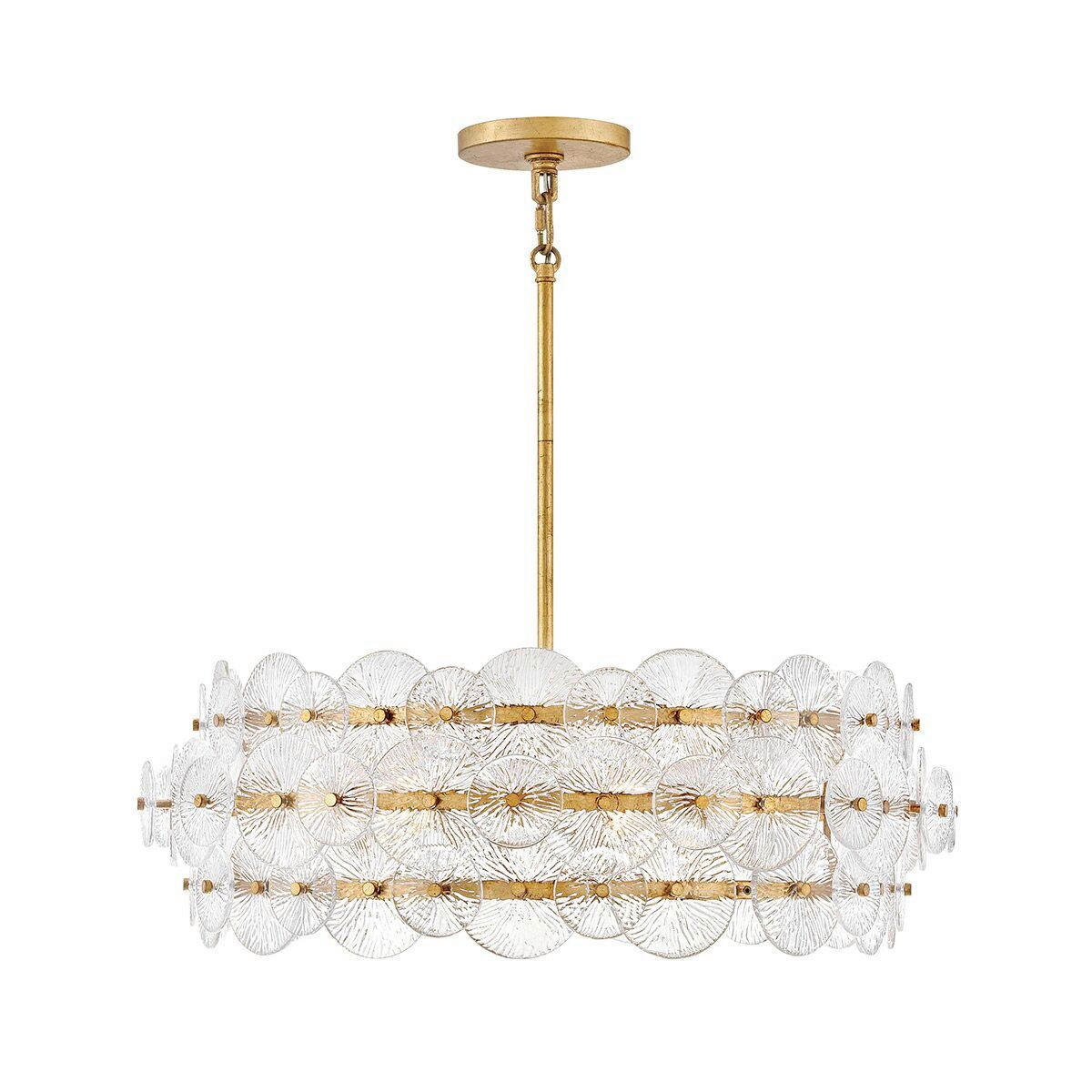 KRONLEUCHTER    - Messingfarben, Konventionell, Glas/Metall (38,8/74,7/74,7cm) - Elstead Lighting