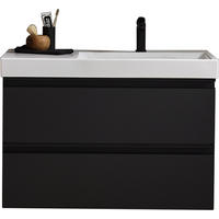 WASCHTISCHKOMBI 92 cm  - Schwarz/Weiß, Design, Keramik/Holzwerkstoff (92cm) - Novel