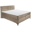 BOXSPRINGBETT 180/200 cm  in Sandfarben  - Sandfarben/Schwarz, Design, Holzwerkstoff/Kunststoff (180/200cm) - Xora
