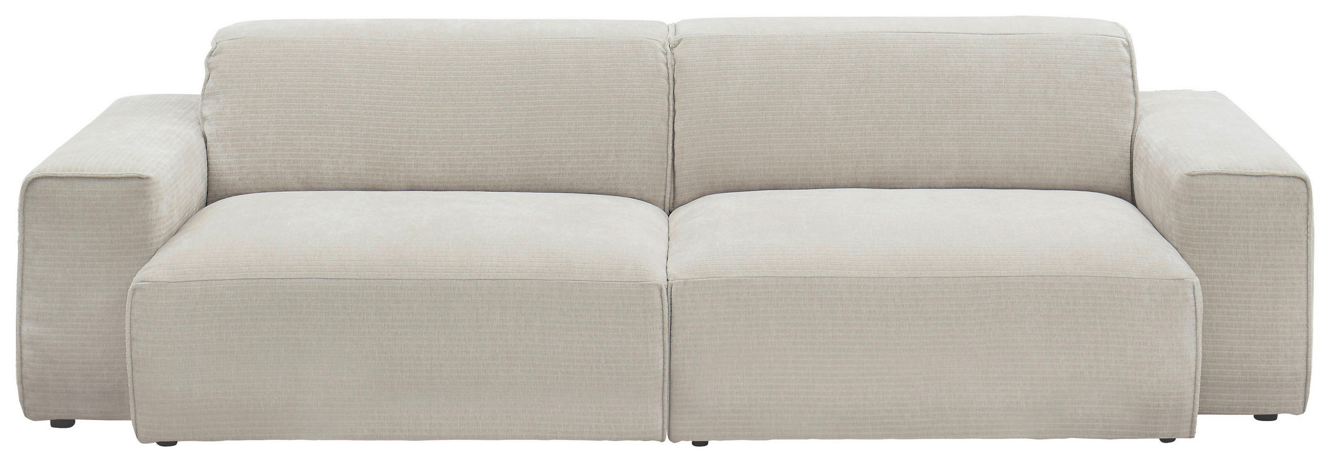 BIGSOFA Chenille Beige  - Beige/Schwarz, Design, Kunststoff/Textil (238/71/101cm) - Pure Home Lifestyle