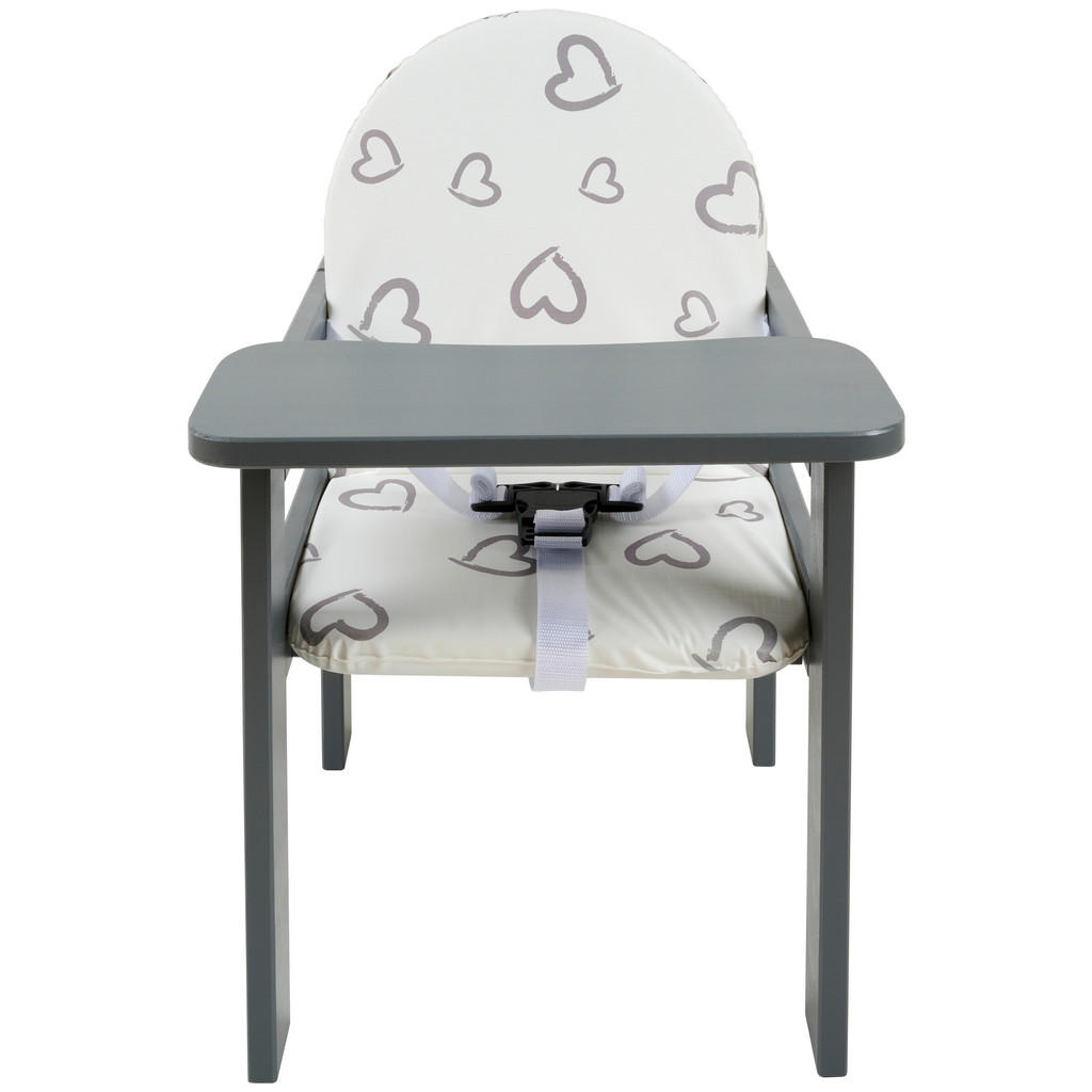 Thumbnail - My Baby Lou Kombihochstuhl, Grau, Holz, Buche, Hartholz, EN 14988, Essbrett abnehmbar, Schrittgurt, 3-Punkt-Gurt, Tablet...