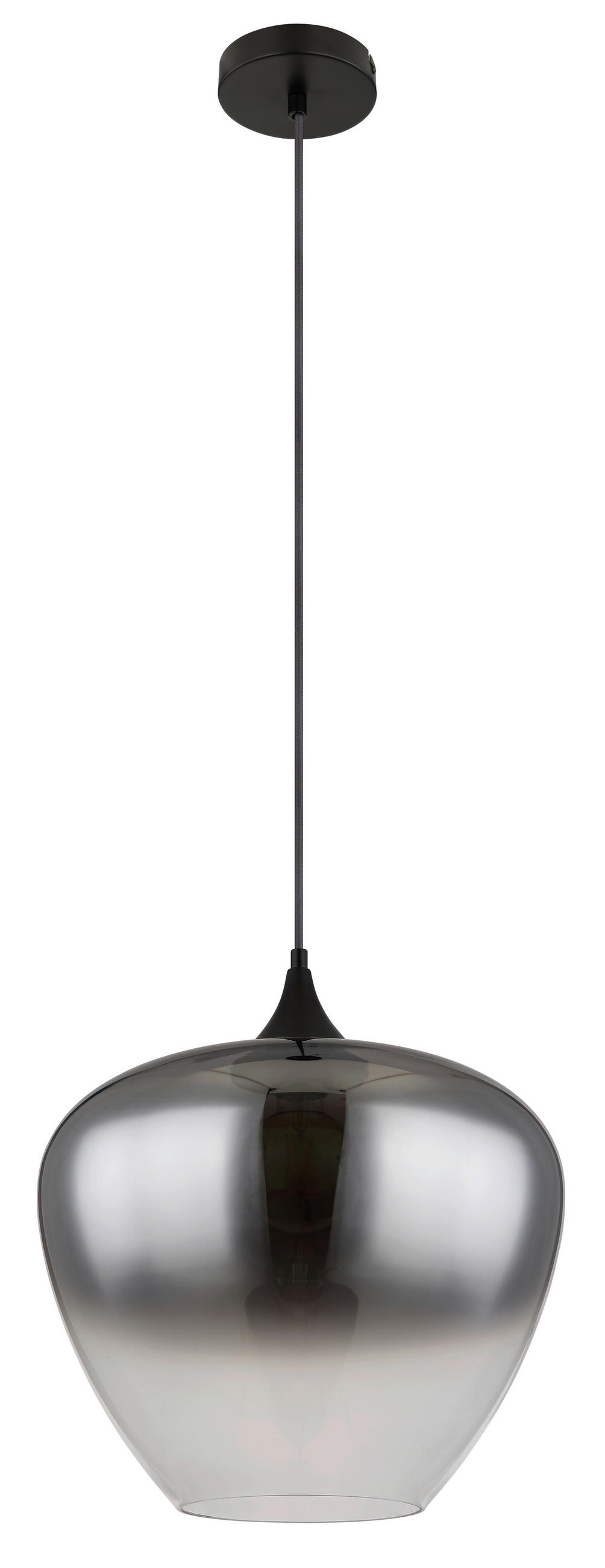 HÄNGELEUCHTE 40/120 cm   - Klar/Schwarz, Design, Glas/Metall (40/120cm)