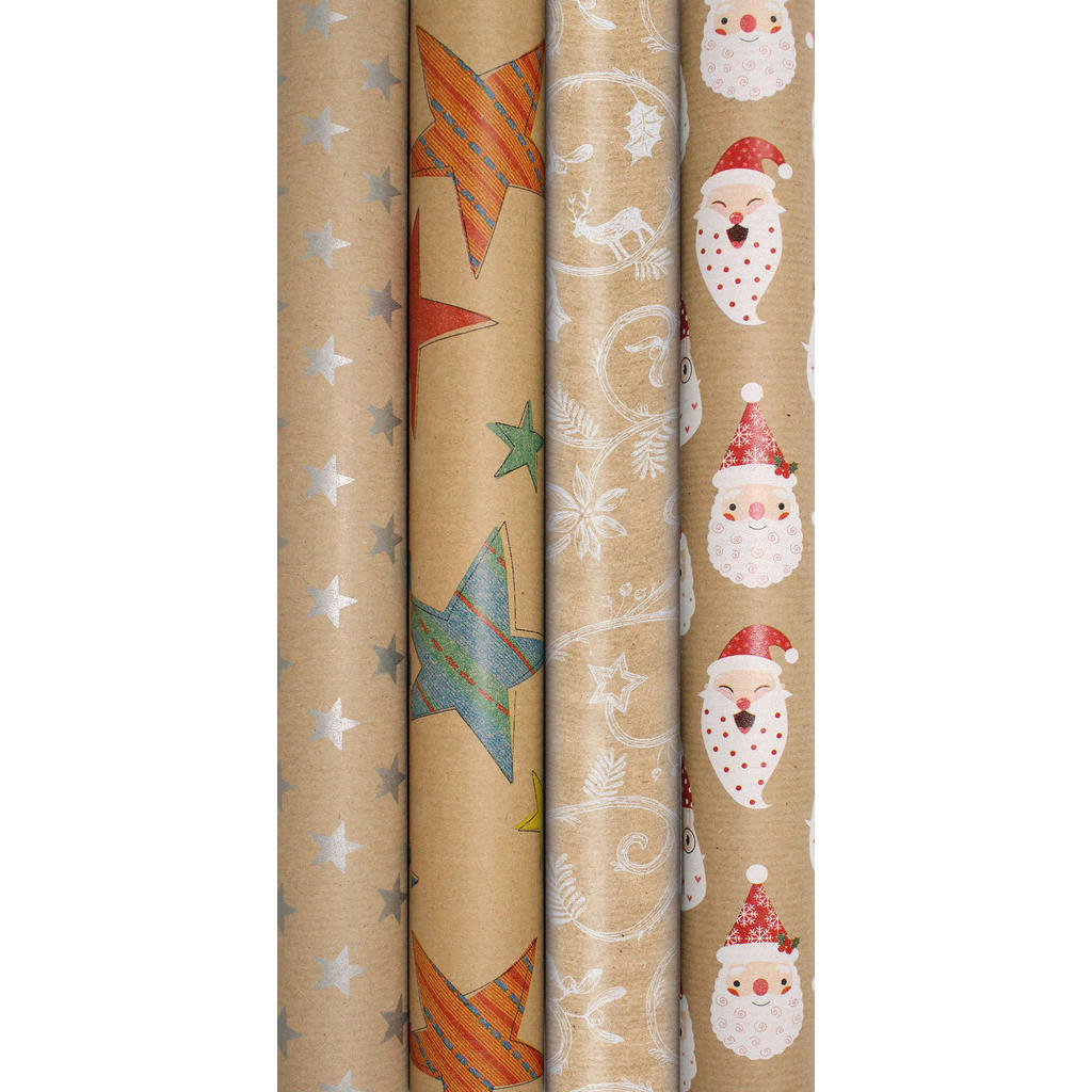 Geschenkpapier Weihnachten 4 motive 70x200 cm