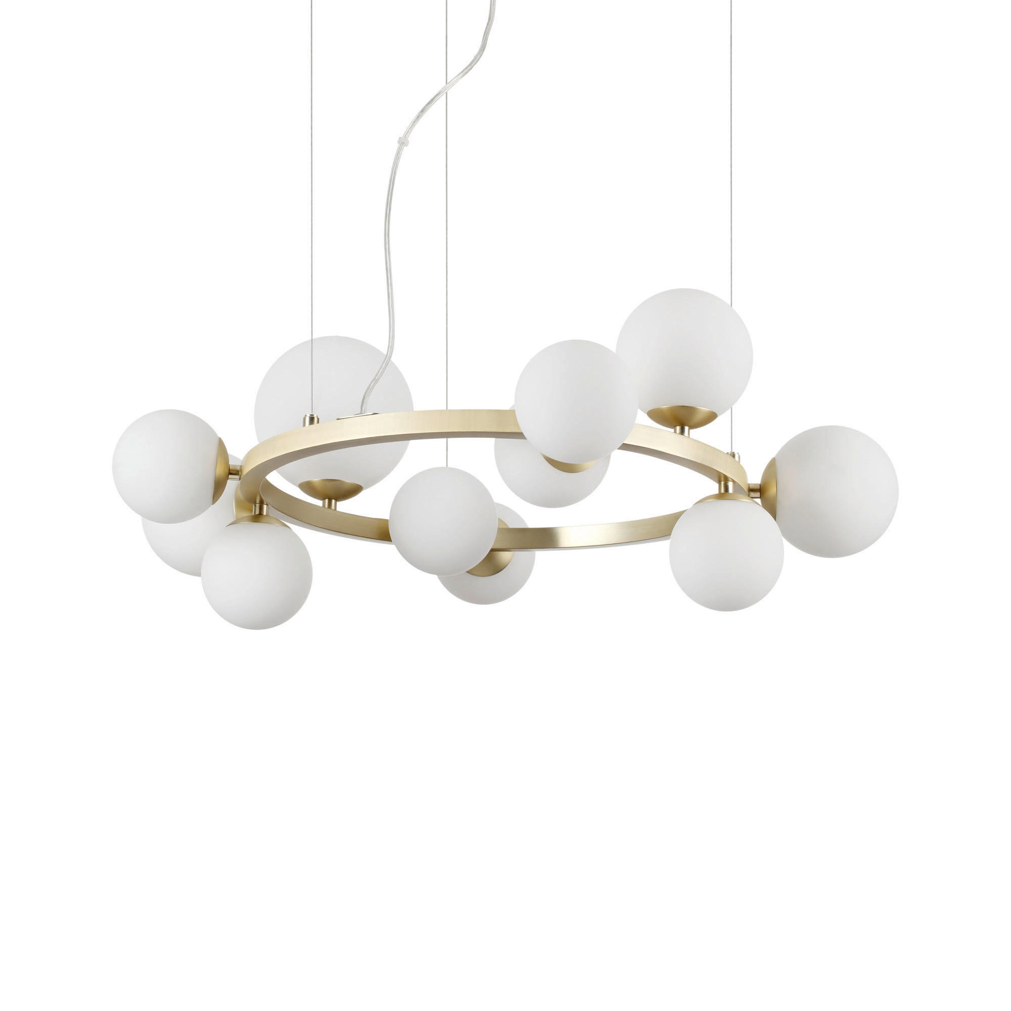 Ideal Lux Hängeleuchte Weiß, Messing 55 cm