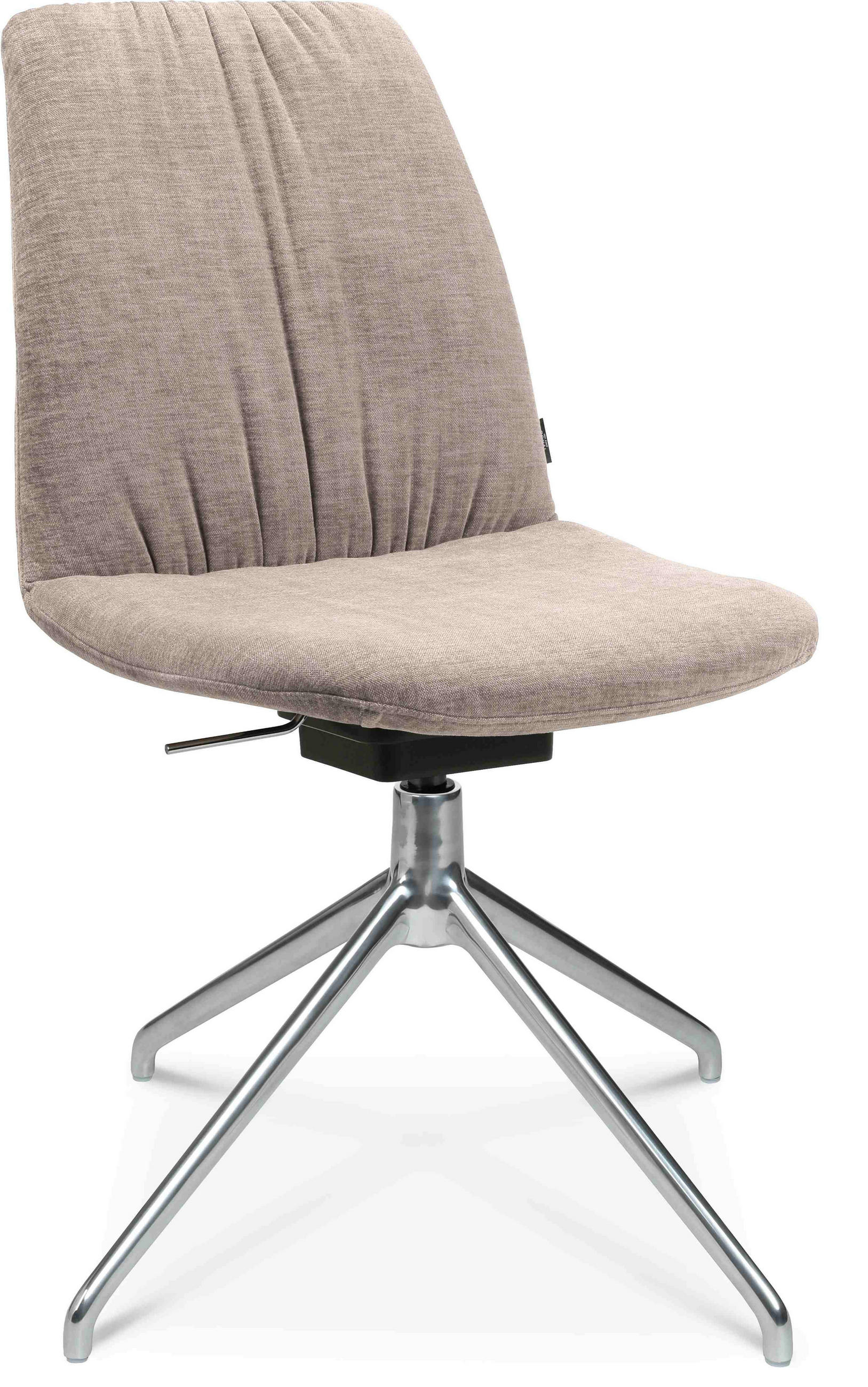 STUHL  in Stahl Velours  - Ecru/Alufarben, Design, Textil/Metall (46/81,5-84,5/55cm) - Johann Jakob