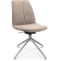 STUHL  in Stahl Velours  - Ecru/Alufarben, Design, Textil/Metall (46/81,5-84,5/55cm) - Johann Jakob