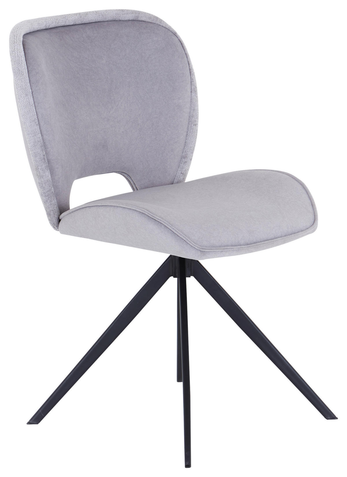STUHL  in Eisen Mikrofaser Holz, Metall, Textil  - Schwarz/Grau, MODERN, Holz/Textil (60/82.5/49.5cm) - Livetastic