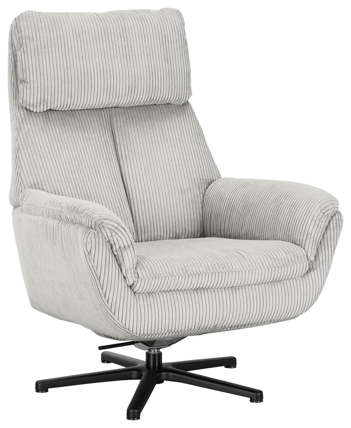 RELAXSESSEL in Textil Beige  - Beige/Schwarz, Design, Textil/Metall (79/108/89cm) - Beldomo Style