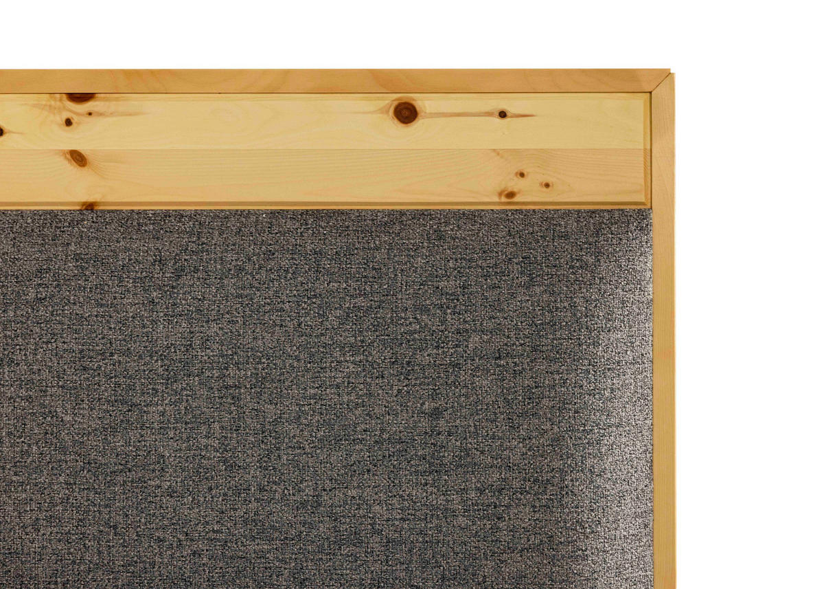 BOXSPRINGBETT 160/200 cm  in Zirbelkieferfarben, Hellgrau  - Zirbelkieferfarben/Hellgrau, Natur, Holz/Textil (160/200cm) - Linea Natura