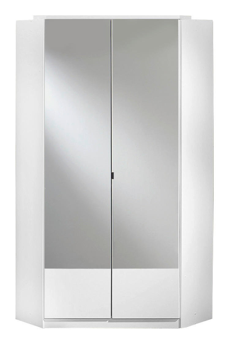ECKSCHRANK 95/199/95 cm  - Alufarben/Weiß, KONVENTIONELL, Glas/Holzwerkstoff (95/199/95cm) - MID.YOU