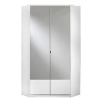 ECKSCHRANK 95/199/95 cm  - Alufarben/Weiß, KONVENTIONELL, Glas/Holzwerkstoff (95/199/95cm) - MID.YOU