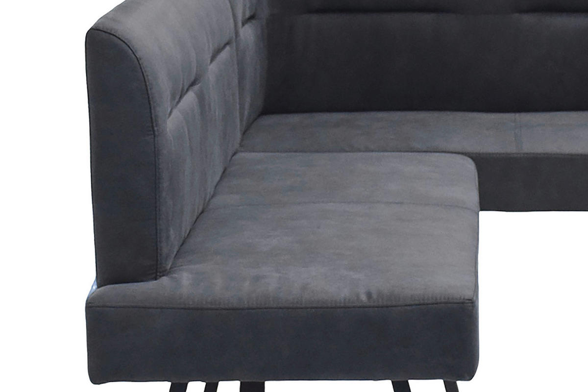 ECKBANK Metall, Textil Anthrazit  - Anthrazit/Schwarz, Modern, Textil/Metall (128/181cm) - MID.YOU